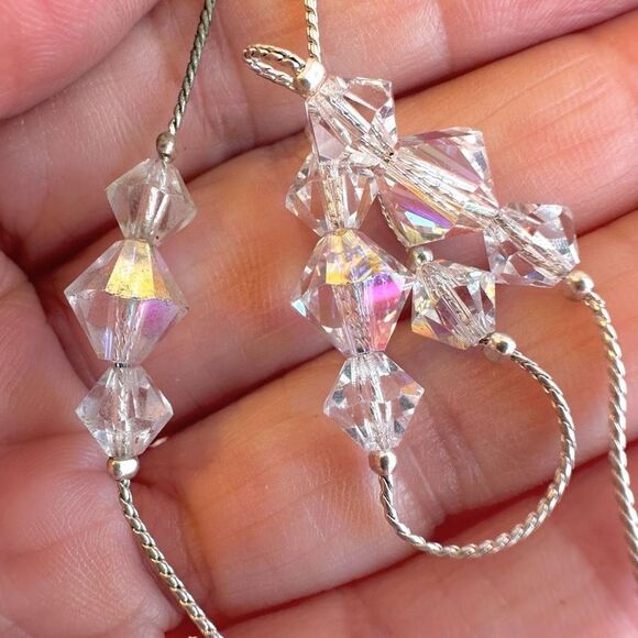 Silver tone crystal choker necklace - Picture 3 of 7